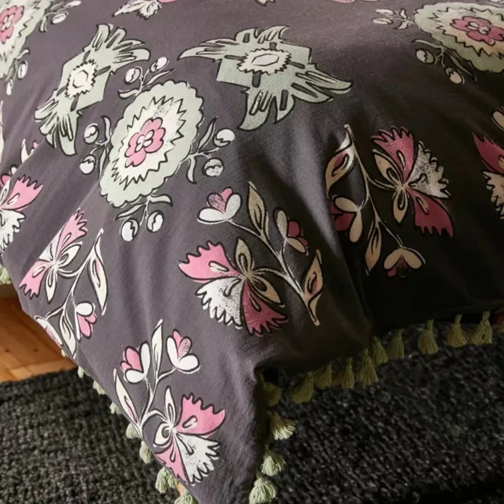 Urban Outfitters‎ Delia Duvet Cotton Cover Black Multi Twin/Twin XL